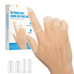 Happiby gel finger cots on hand covering thumb for protection and comfort