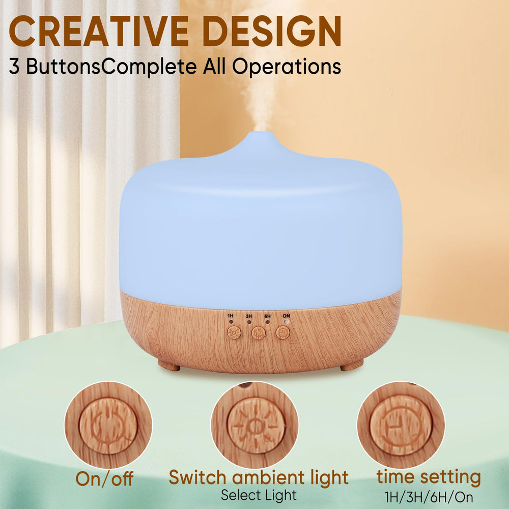 HAPPTWS seven-color LED diffuser creates ambient lighting for relaxing evenings.