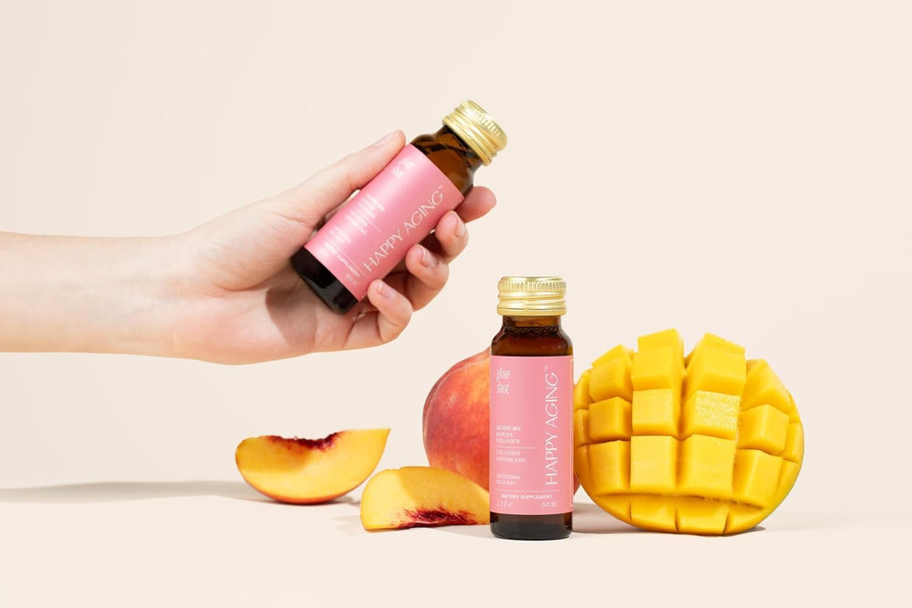 Happy Aging Glow Shot on-the-go pack ready for daily routines.
