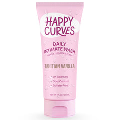 HAPPY CURVES Tahitian vanilla foam cleanser for gentle daily cleansing.