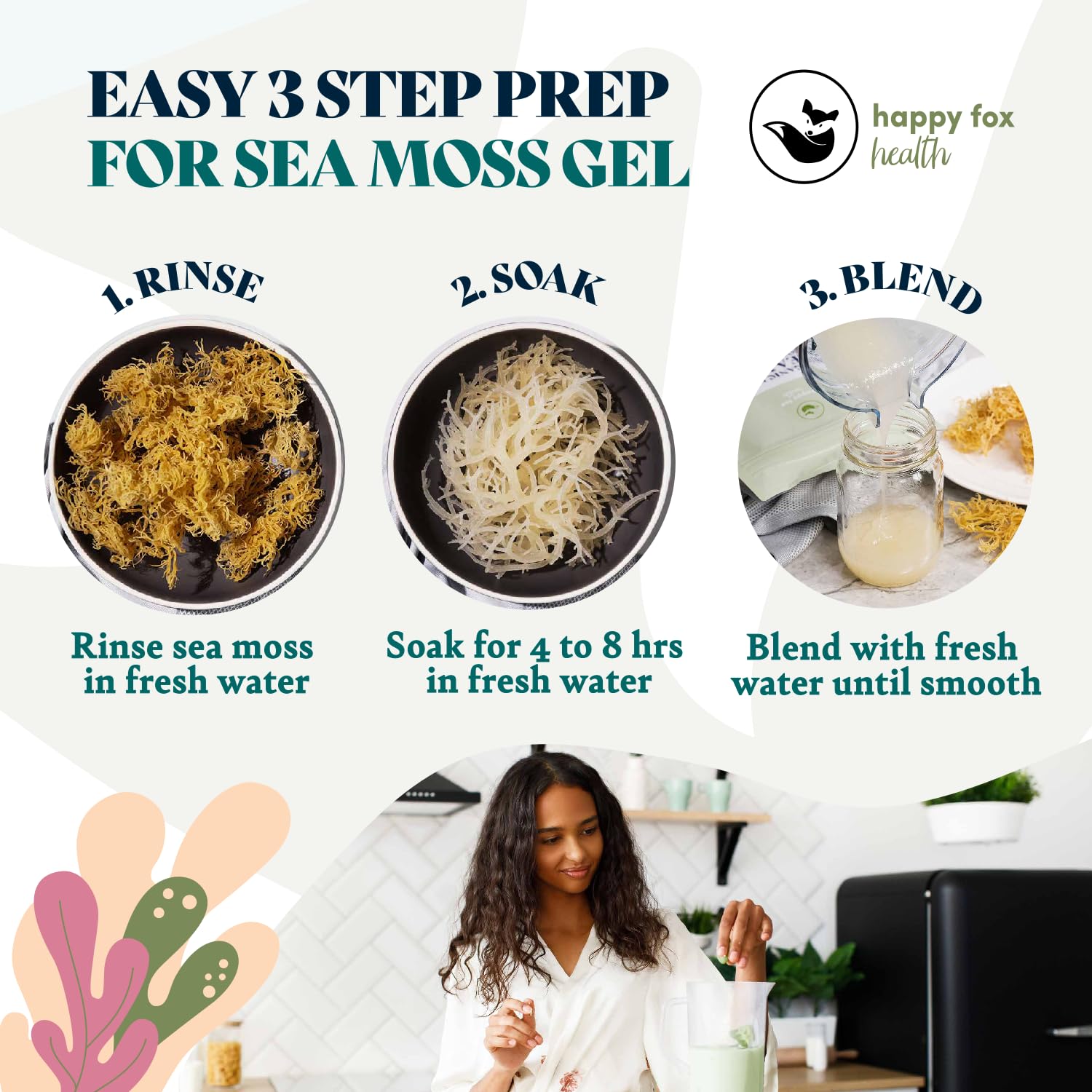 Sea Moss Raw Gold gel prep in a bowl for easy use.