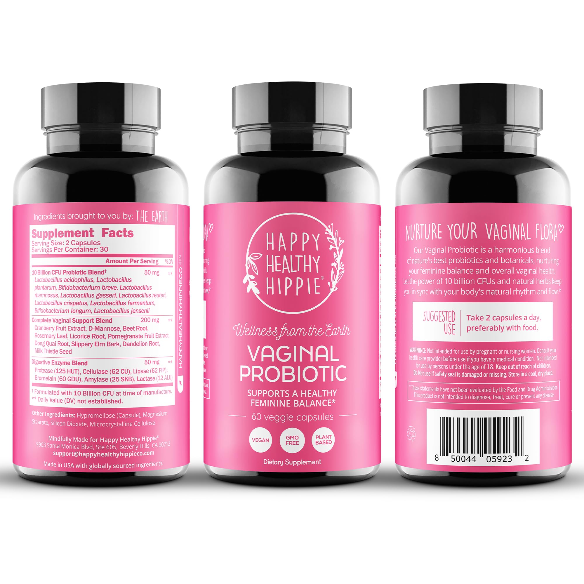 Happy Healthy Hippie complete vaginal support blend with botanicals.