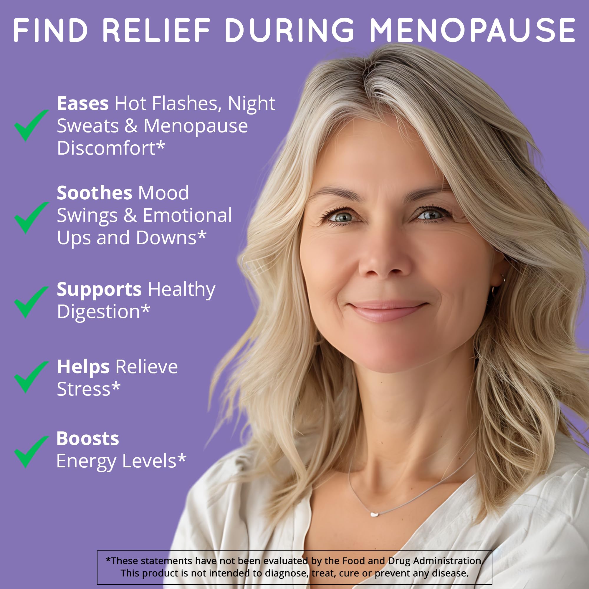 Happy Healthy Hippie flow bottle pouring capsules for easy daily menopause support.
