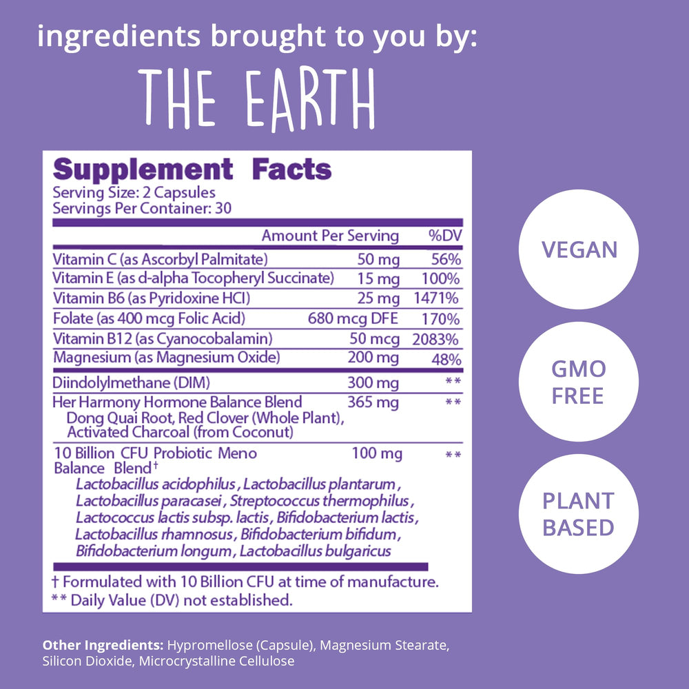 Happy Healthy Hippie flow 10B CFU probiotic blend for estrogen metabolism.