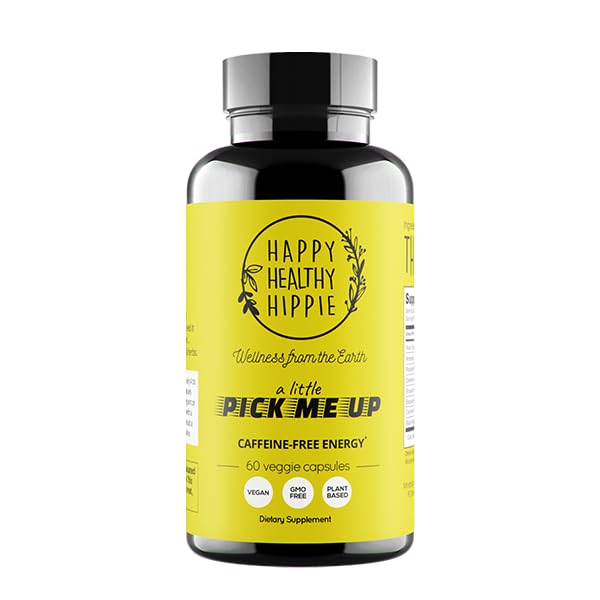 Happy Healthy Hippie ginseng extract capsules close-up signaling traditional herbal support.