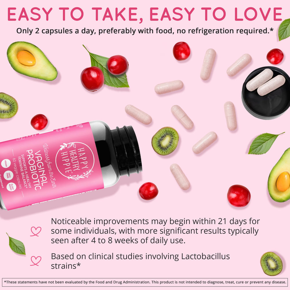 Happy Healthy Hippie menstrual comfort with botanicals for cycle balance.