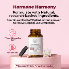Closeup of Happy Mammoth Hormone Harmony capsules for daily support