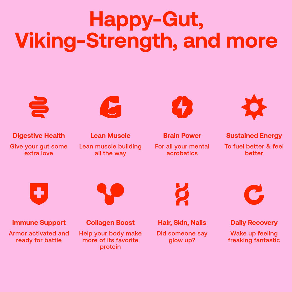Happy Viking branding on the product packaging on a clean kitchen counter