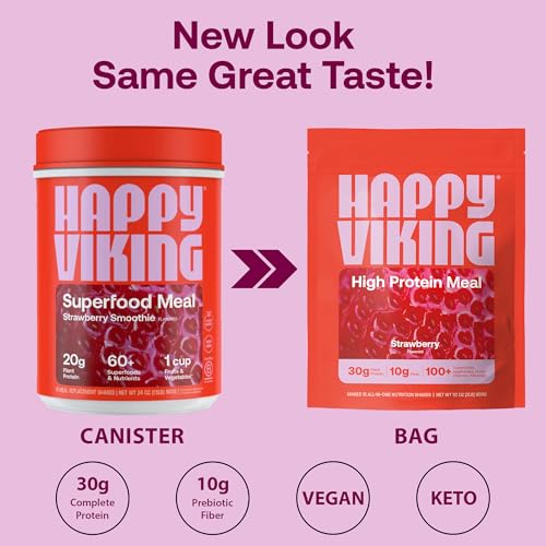 Scoop beside powder, showcasing 30g plant protein per serving
