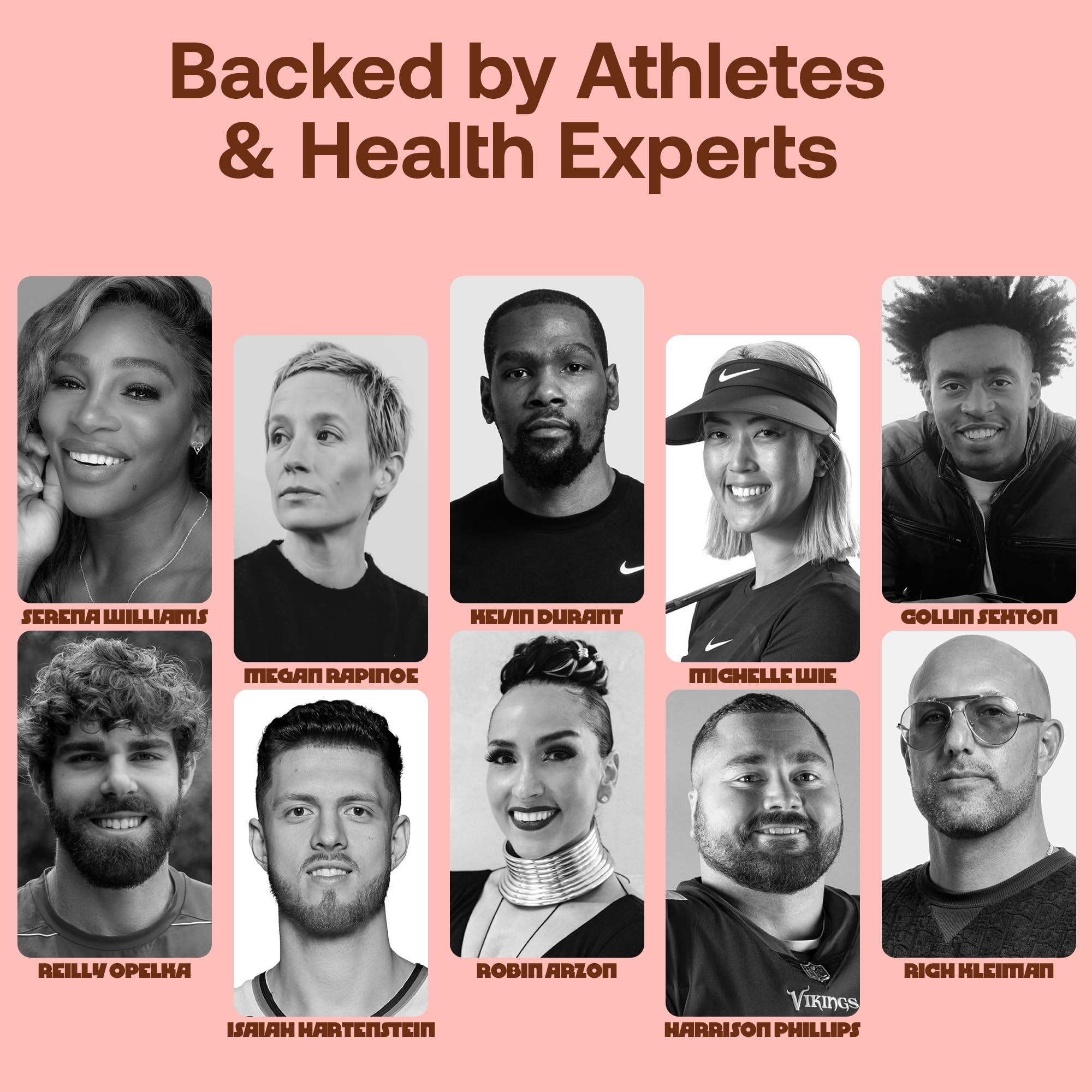Venus Williams logo as cofounder of Happy Viking Chocolate Protein + Superfoods