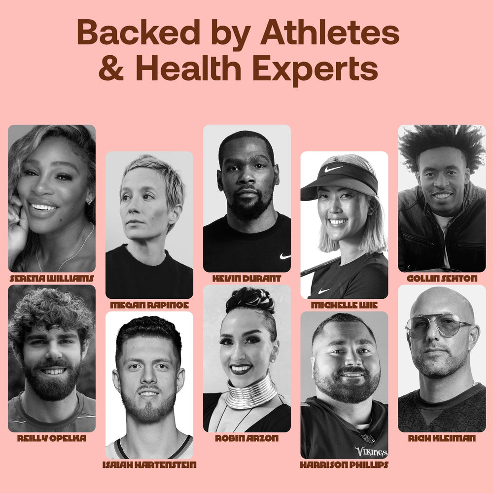 Venus Williams logo as cofounder of Happy Viking Chocolate Protein + Superfoods