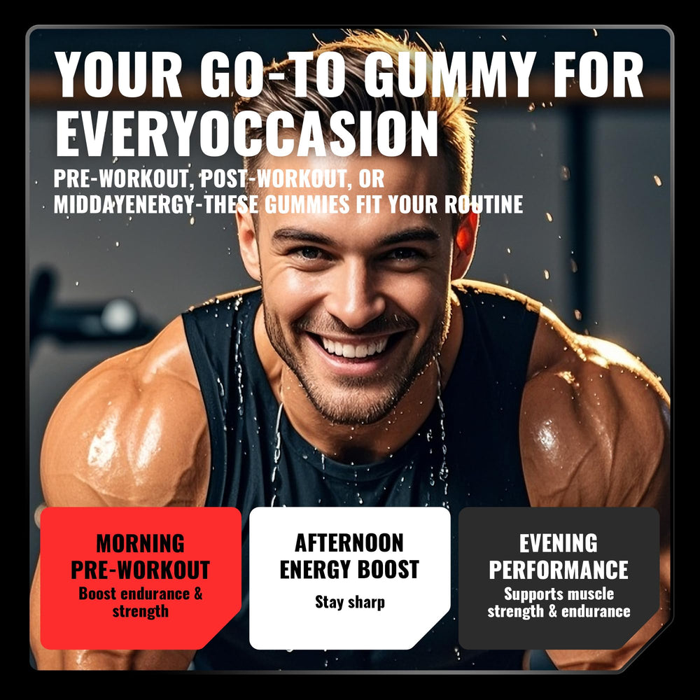 Happyummmm Creatine Gummy strawberry 2.5g per gummy dose.