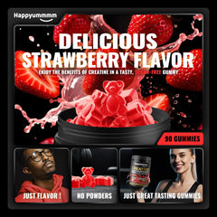 Happyummmm Creatine Gummy low-temperature casting preserves creatine content.