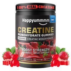 Happyummmm Creatine Gummy strawberry packshot for focus and endurance.