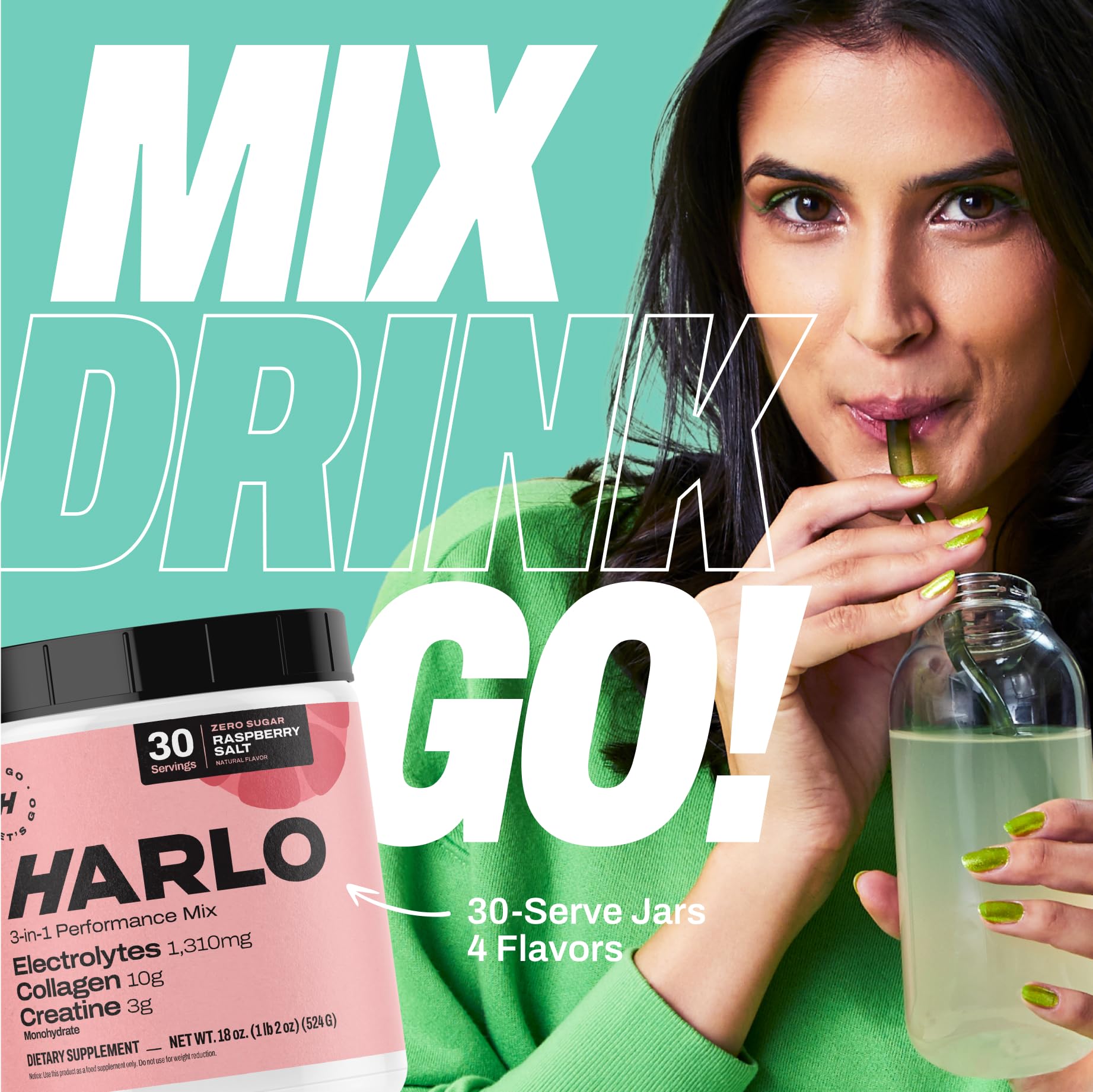 Harlo 3-in-1 bottle labeling communicates transparency and dosage.