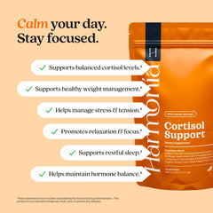 HARMONÍA Cortisol Cocktail powder dissolving smoothly for easy evening relaxation.