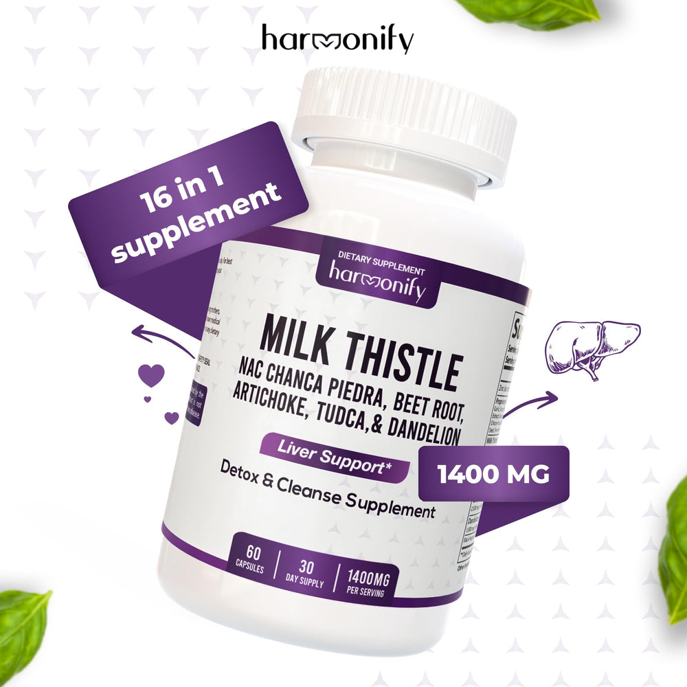 HARMONIFY ingredient list graphic displays holistic botanicals and nutrients.