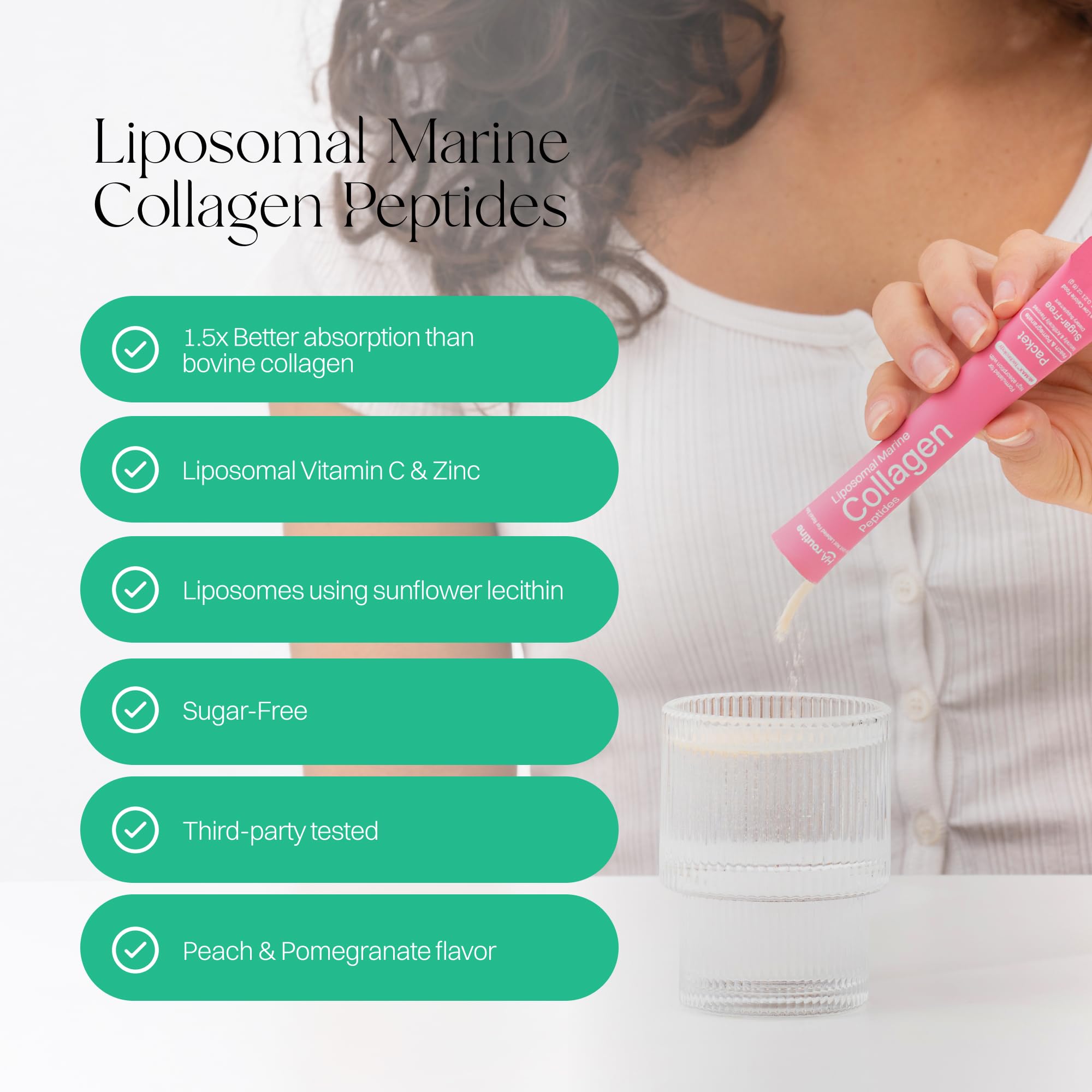 Haroutine liposomal collagen packets packaging front view