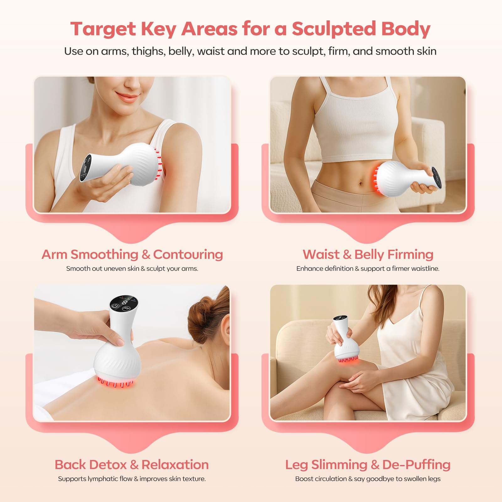 HarrFlow abdomen treatment with thermal massage for contour goals.