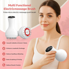 HarrFlow Lymphatic Drainage Massager held in hand for convenient home use.