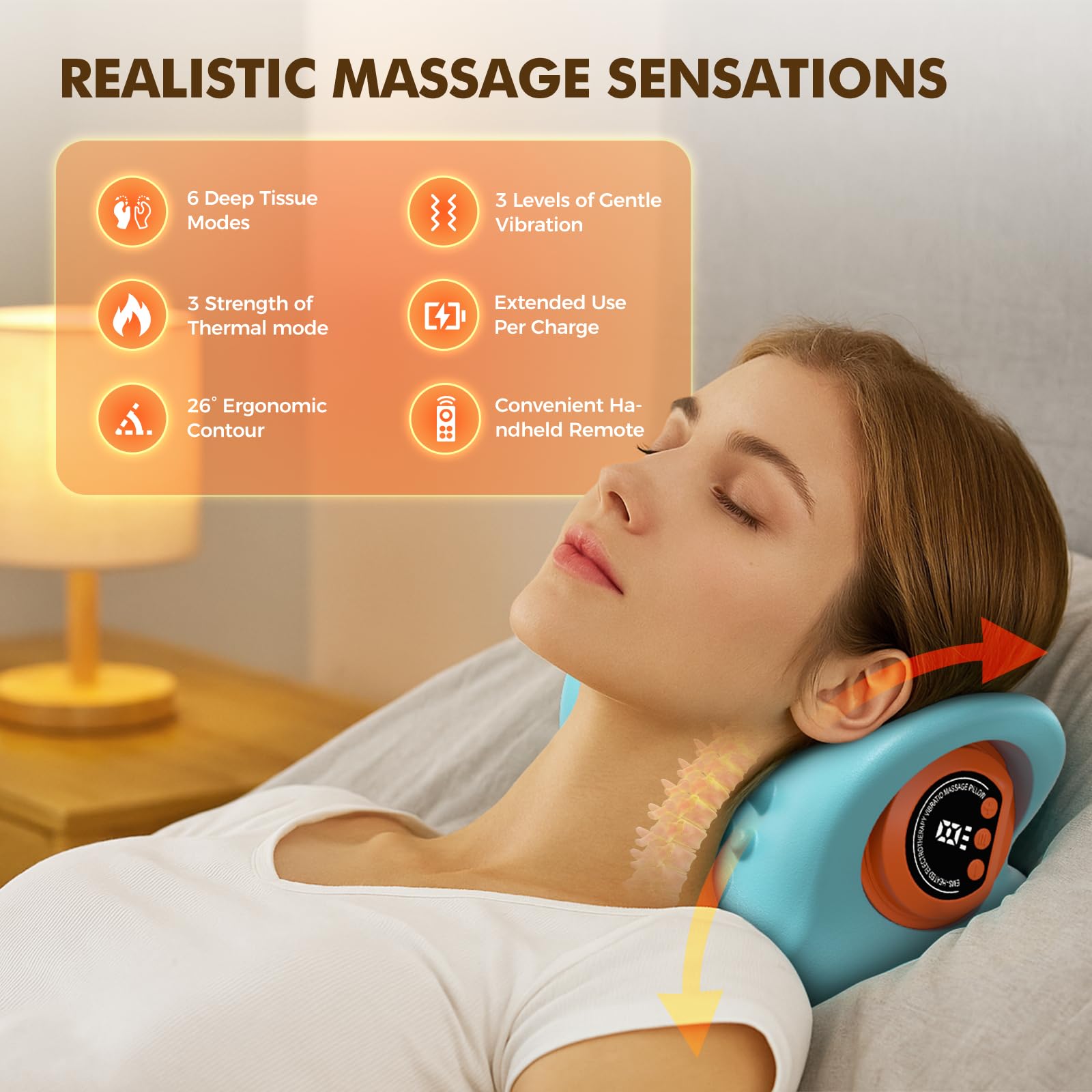 Ultra-quiet HarrFlow massager operates silently during work or travel.