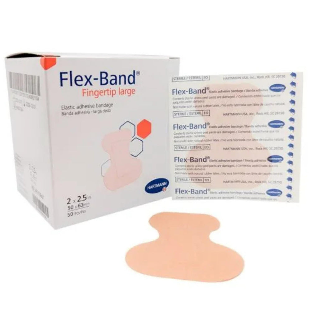 Hartmann Flex-Band para cortes y abrasiones, adhesivo hipoalergénico y capa resistente al agua.