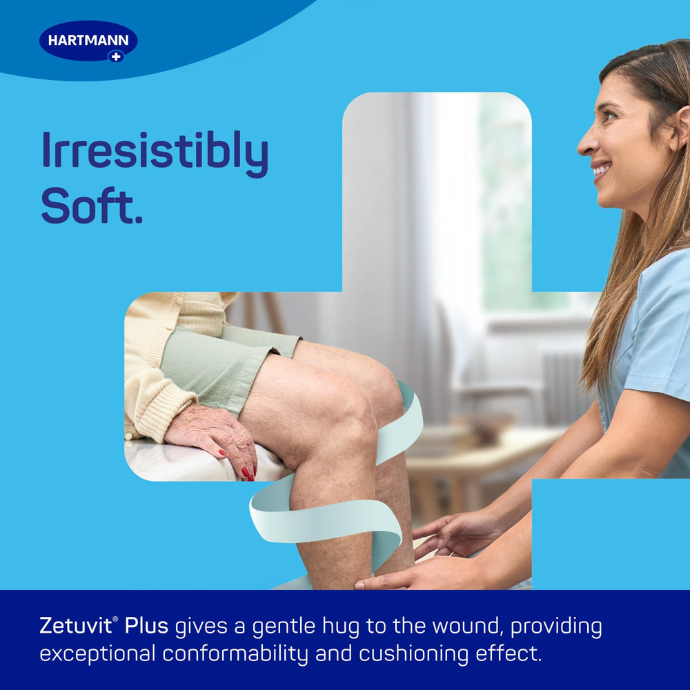 Hartmann Zetuvit Plus exudate management pad protects surrounding skin