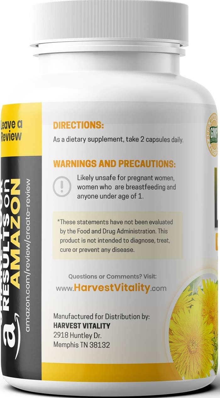Harvest Vitality Lipitrex dandelion herb blend close-up signaling natural hydration balance.