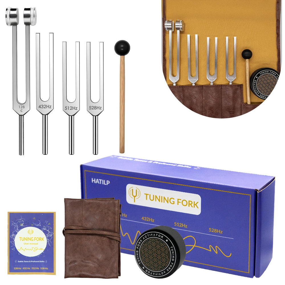 Hatilp complete tuning fork set for home or travel