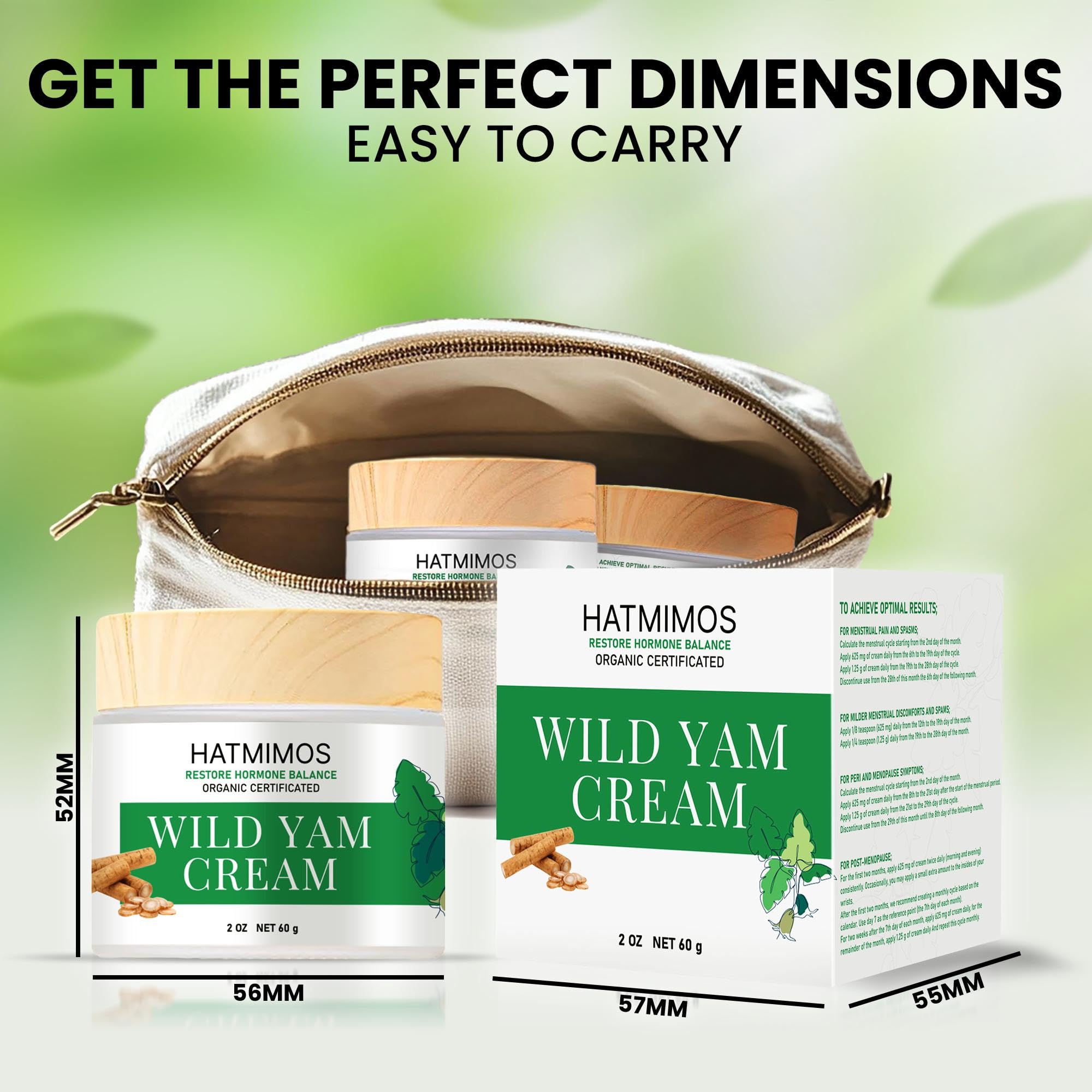 HATMIMOS Wild Yam Cream texture closeup highlights smooth, velvet finish.