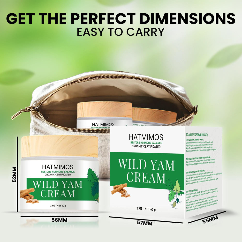 HATMIMOS Wild Yam Cream texture closeup highlights smooth, velvet finish.