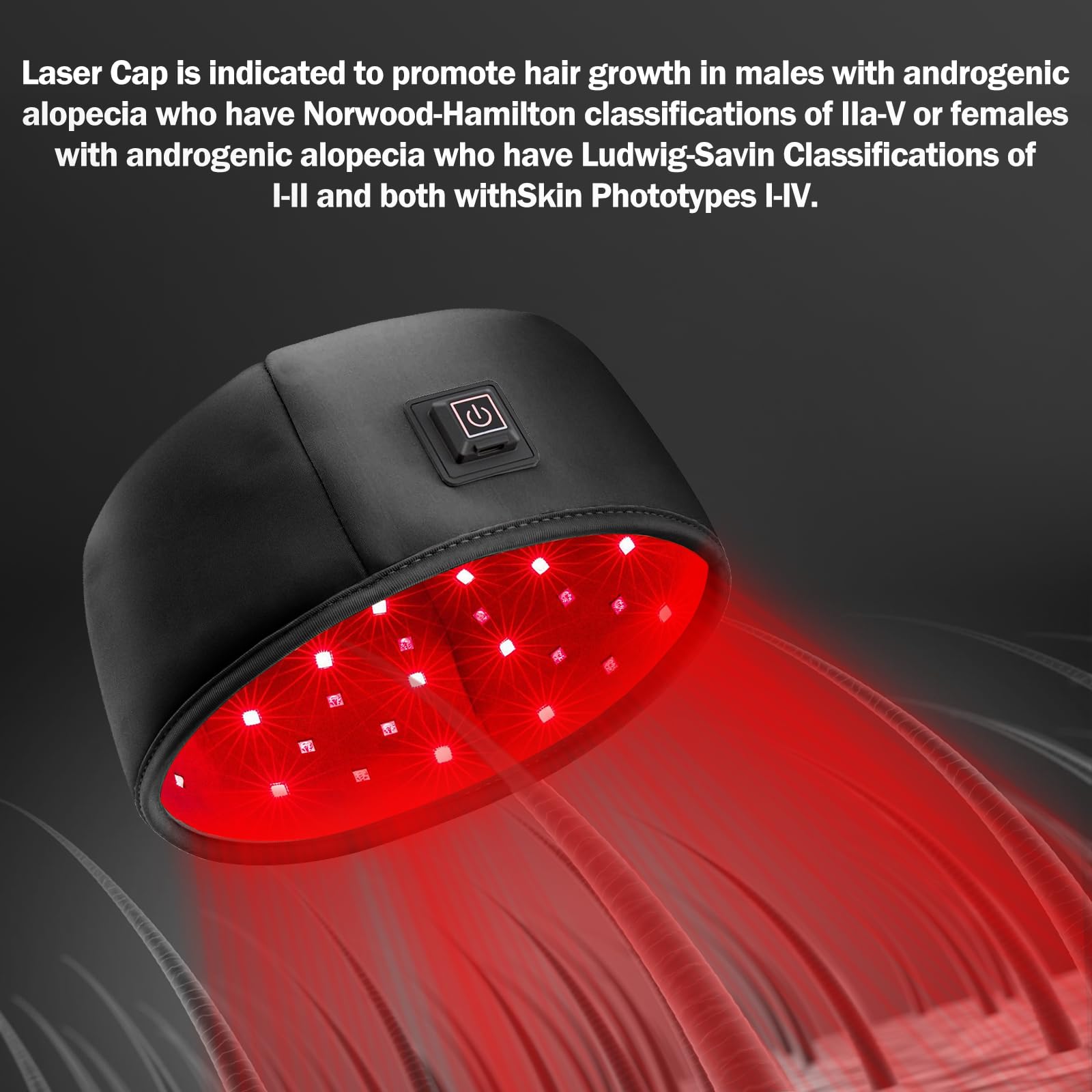 HAUBAT Laser Cap full-head coverage showing even light distribution.