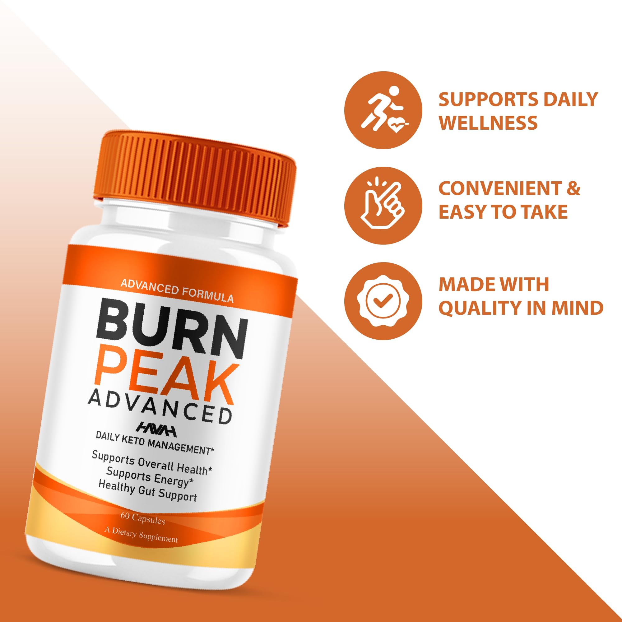 Havah Burn Peak advanced formula bottle highlighting premium health support.