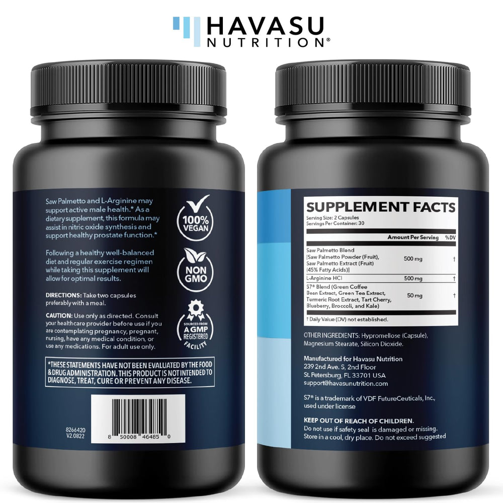 HAVASU NUTRITION bottle with 60 capsules on a table