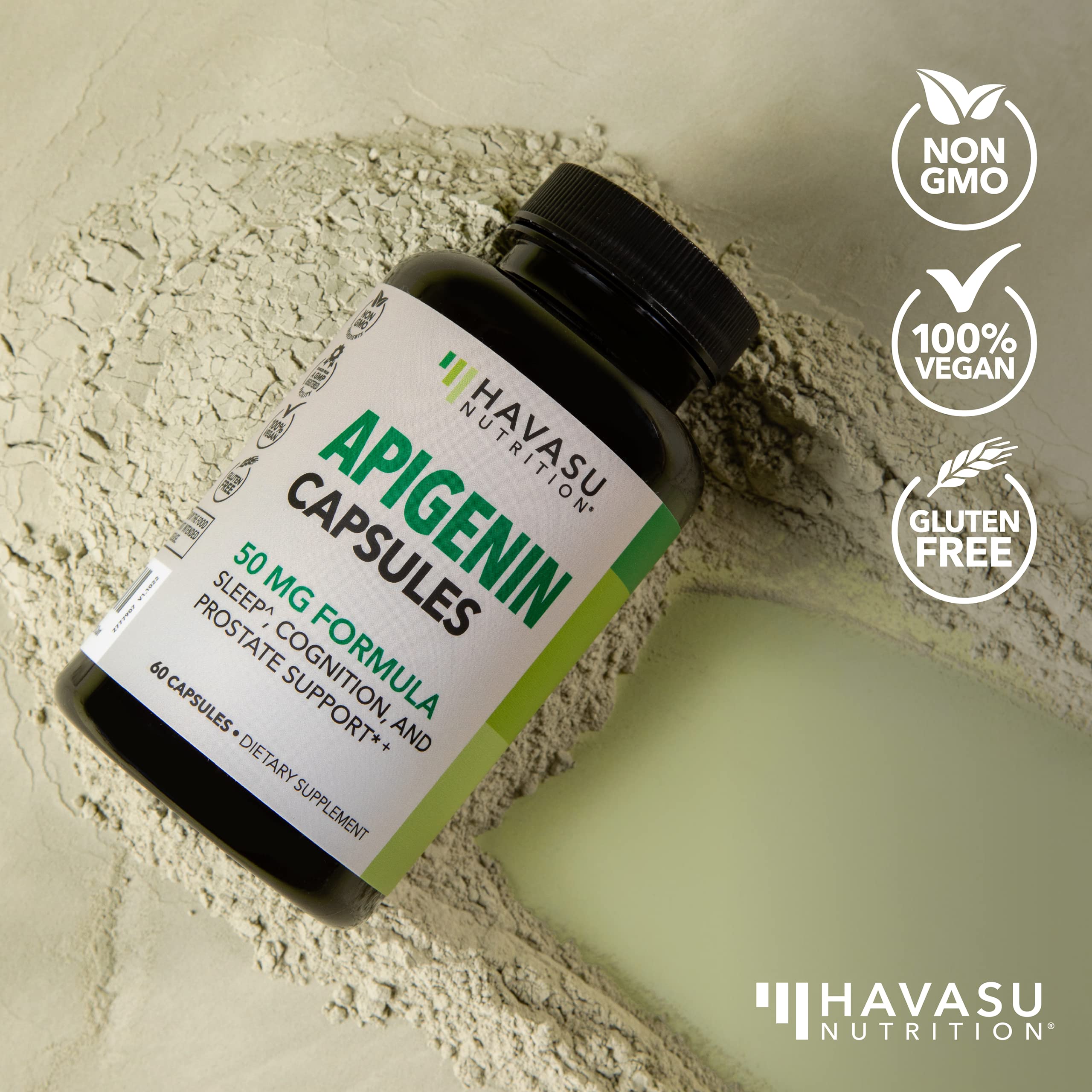Capsules resting in palm for daily HAVASU Apigenin use.