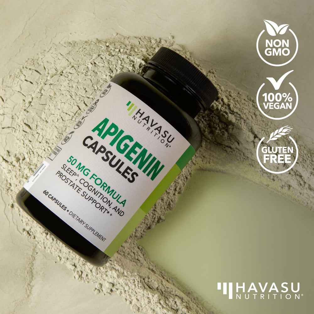 Capsules resting in palm for daily HAVASU Apigenin use.