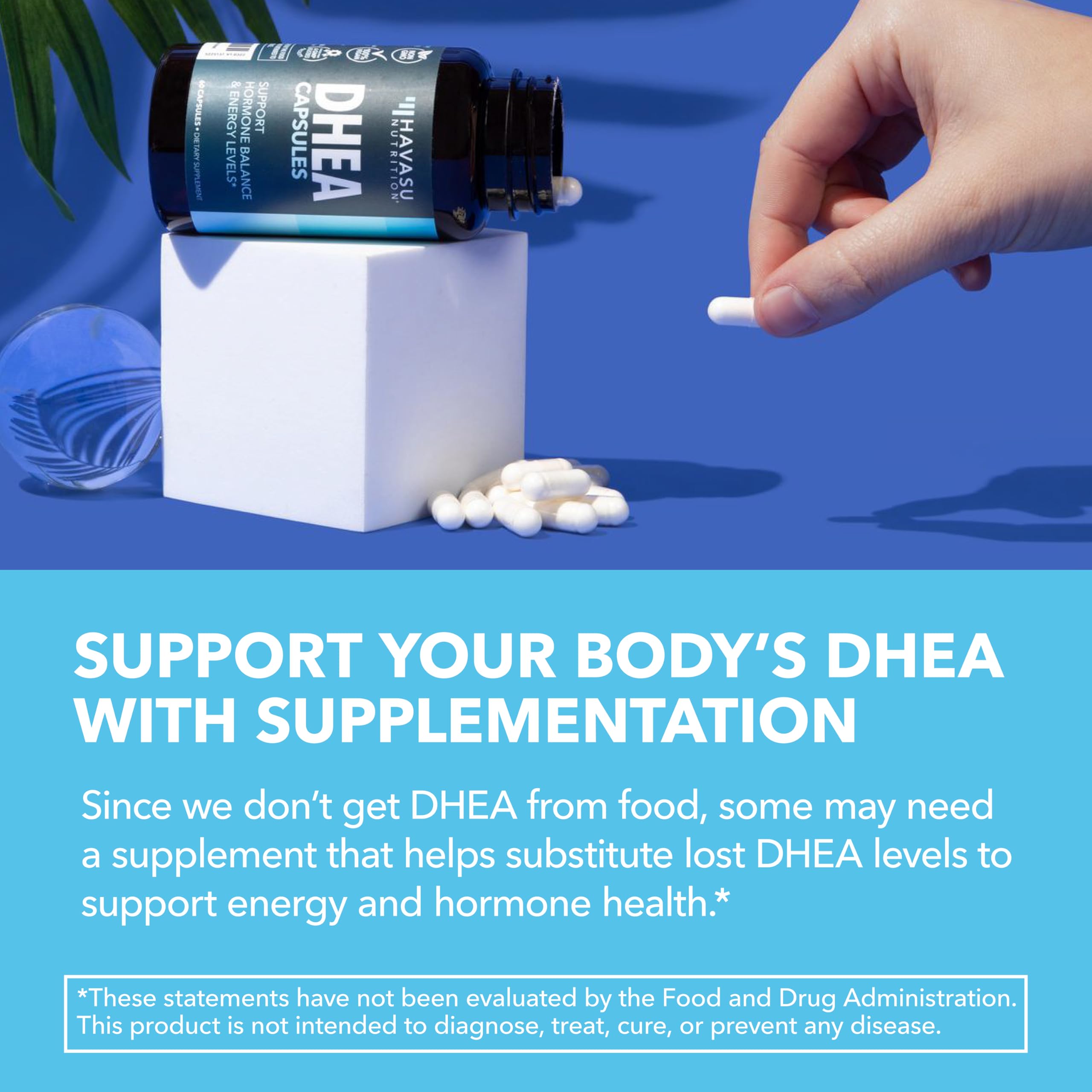 HAVASU DHEA 50mg bottle stack emphasizes a two-month supply.