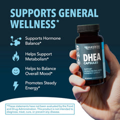 HAVASU DHEA 50mg pour into glass illustrates easy daily intake.