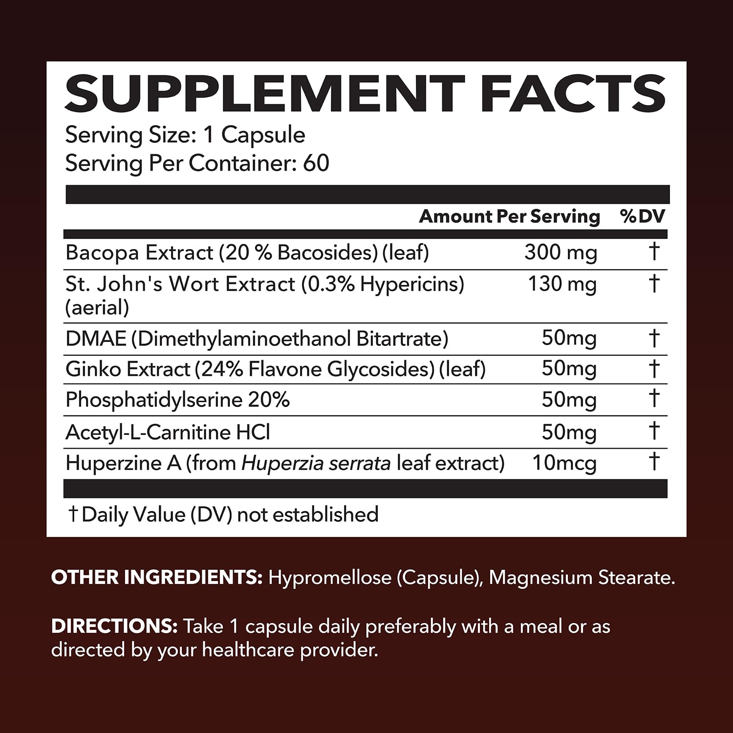 HAVASU NEUROIGNITE bottle label closeup with ingredients