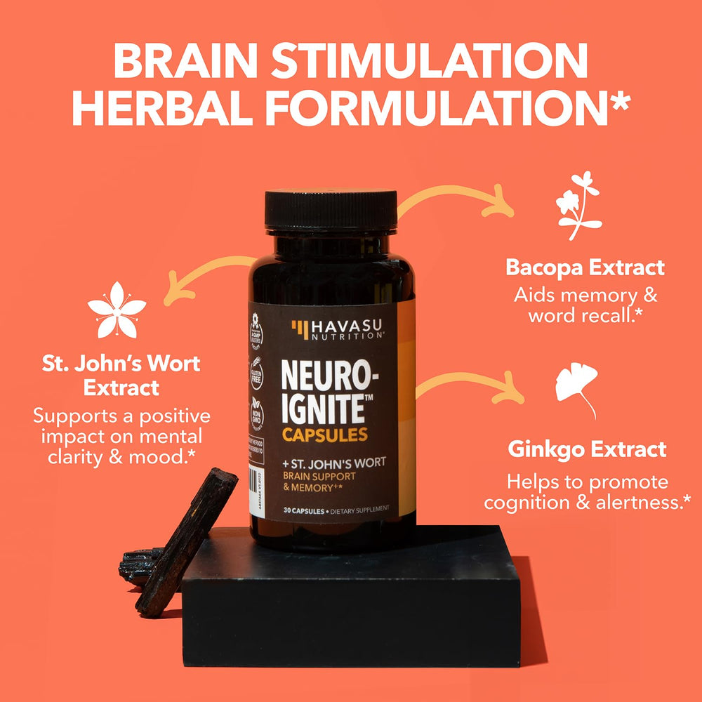 HAVASU NEUROIGNITE capsules closeup for memory support