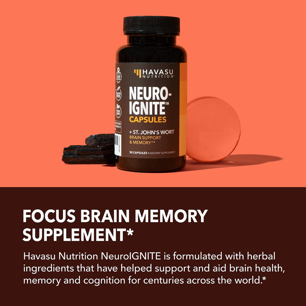 HAVASU NEUROIGNITE ingredients scene highlighting Bacopa and Ginkgo