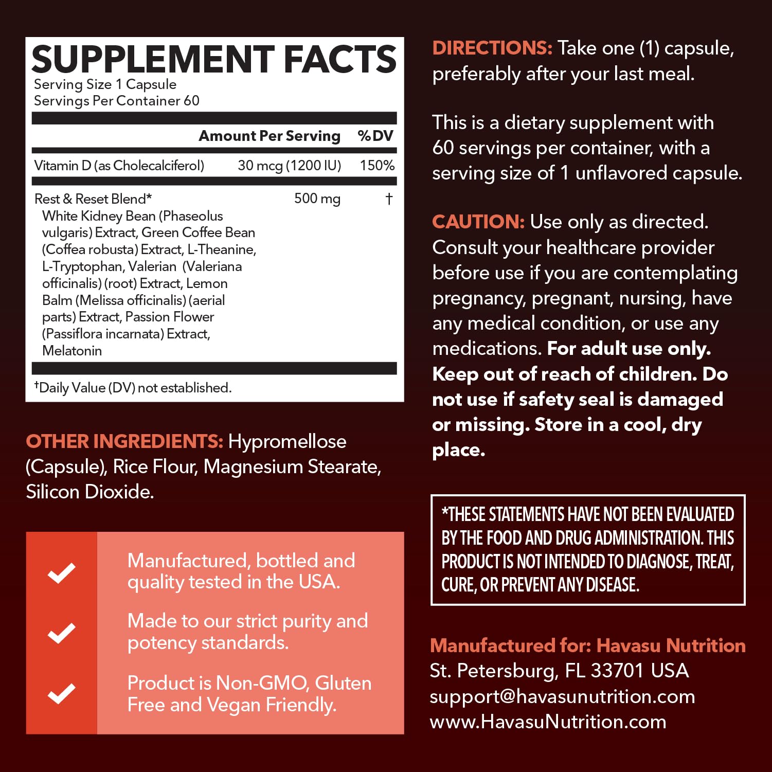 Havasu Night Time Fat Burner capsules bottle ready for late-evening routines