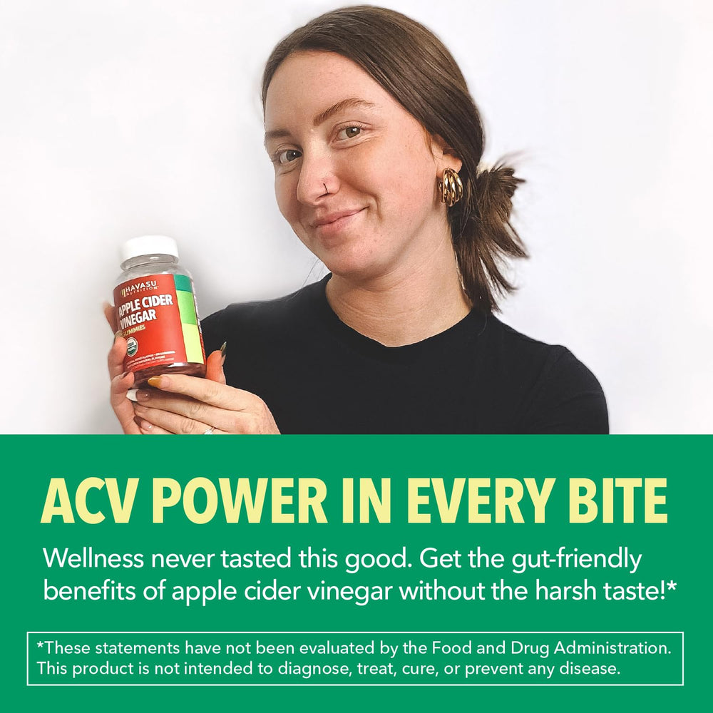 HAVASU Nutrition ACV Gummies poured into glass for easy daily ritual and steady energy