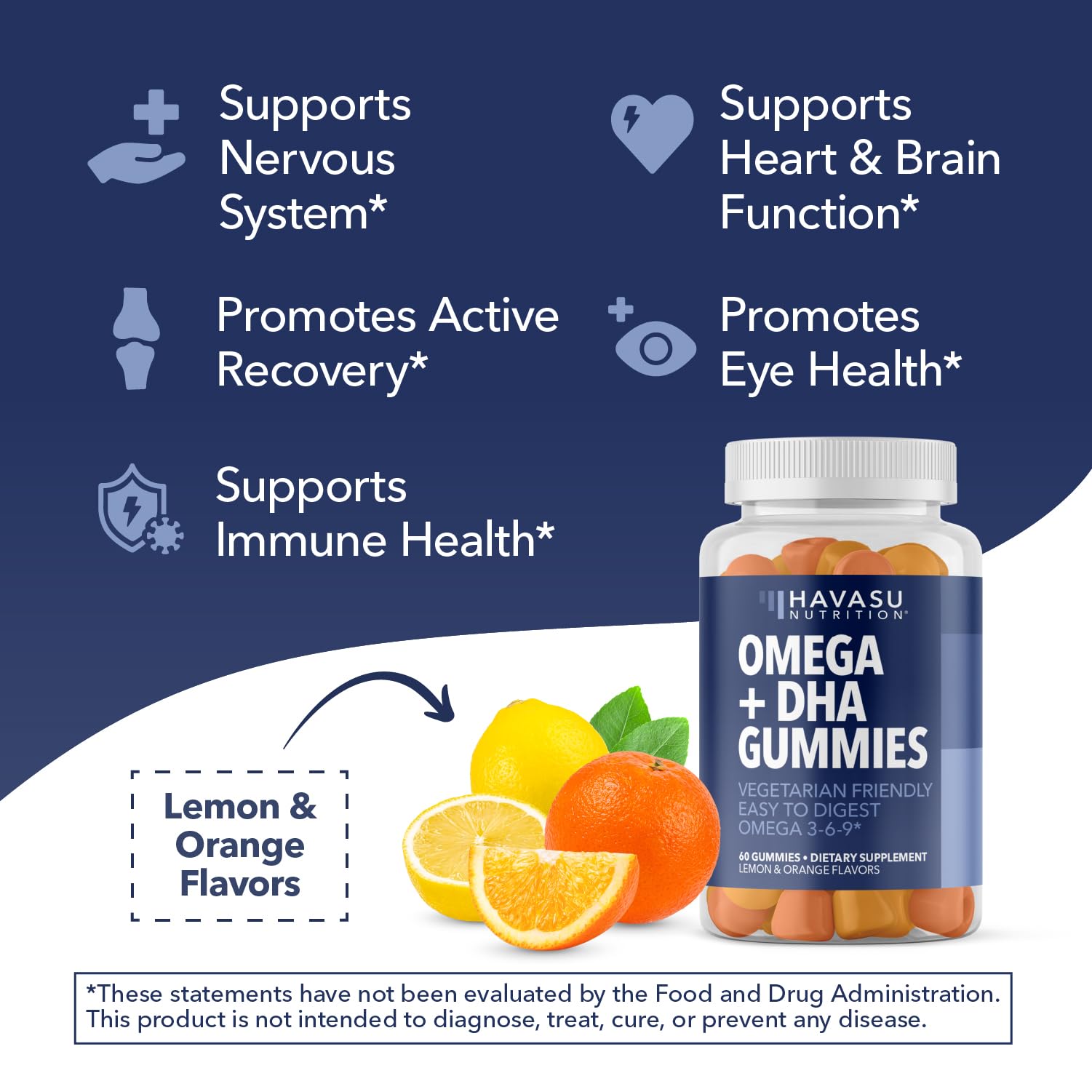 Havasu Nutrition gummies with algae and chia seed oil for vegetarian omega support