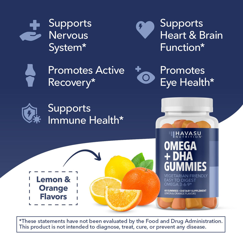 Havasu Nutrition gummies with algae and chia seed oil for vegetarian omega support
