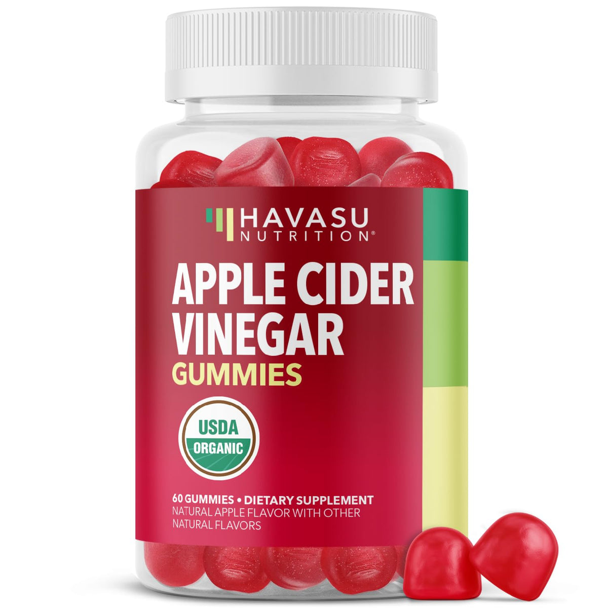 HAVASU Nutrition Apple Cider Vinegar Gummies bottle showing 60 gummies for daily gut support