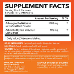 HAVASU NUTRITION Ashwagandha capsules ready for daily energy and calm.