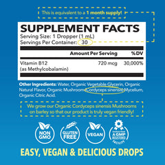 HAVASU NUTRITION B12 liquid drops dropper in action for convenient absorption.