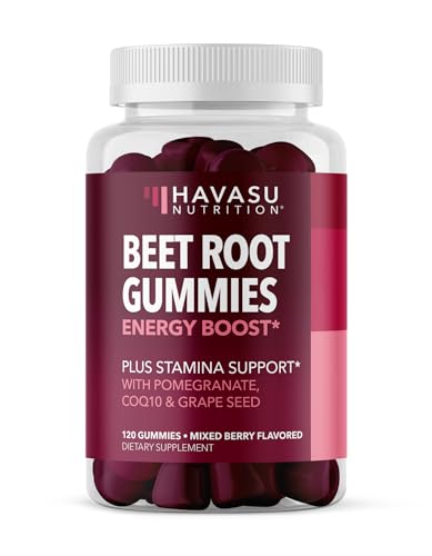 HAVASU NUTRITION Beet Root Gummies mixed-berry on hand for quick endurance boost.