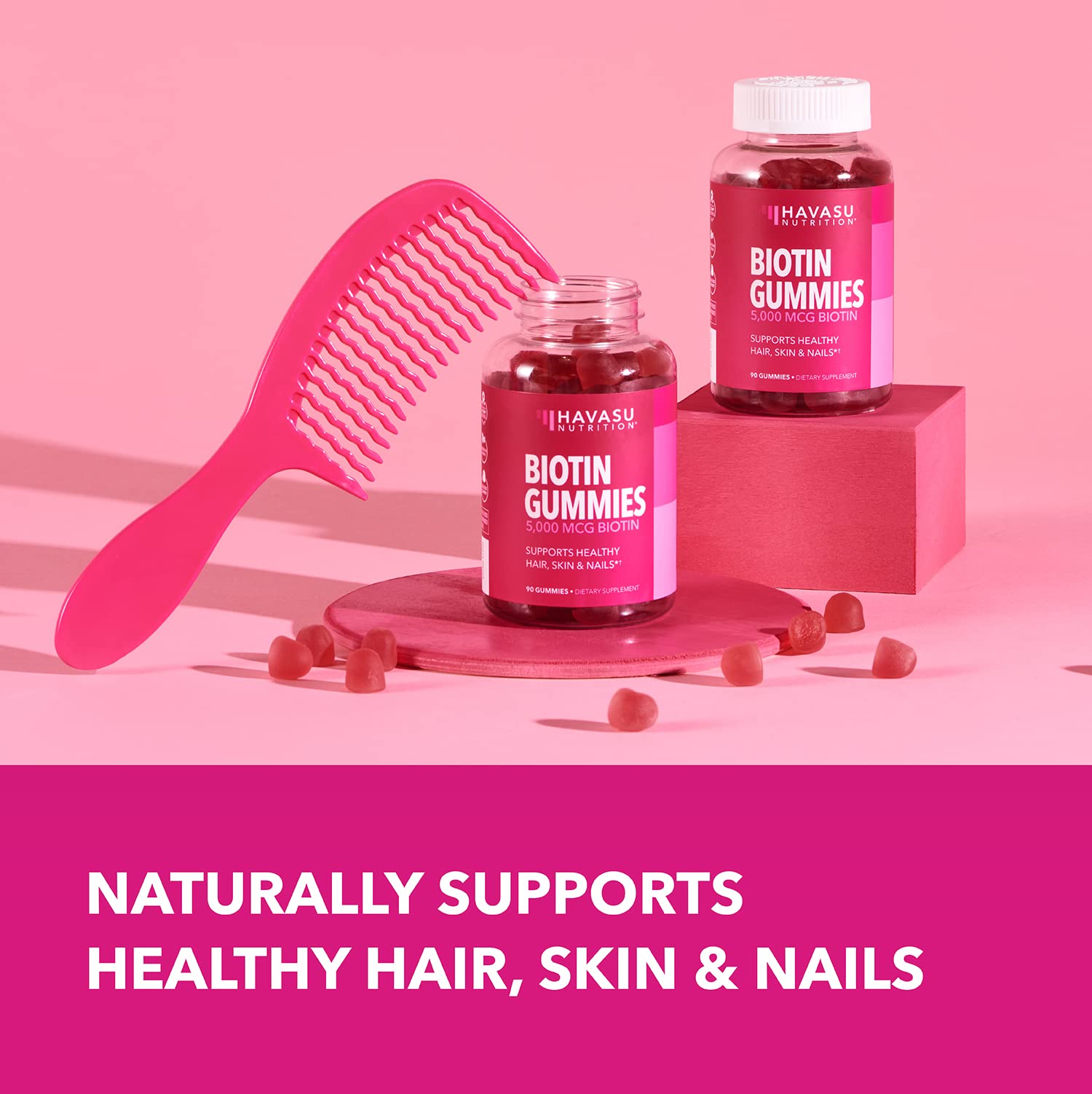Strawberry flavor note highlights tasty daily wellness ritual.